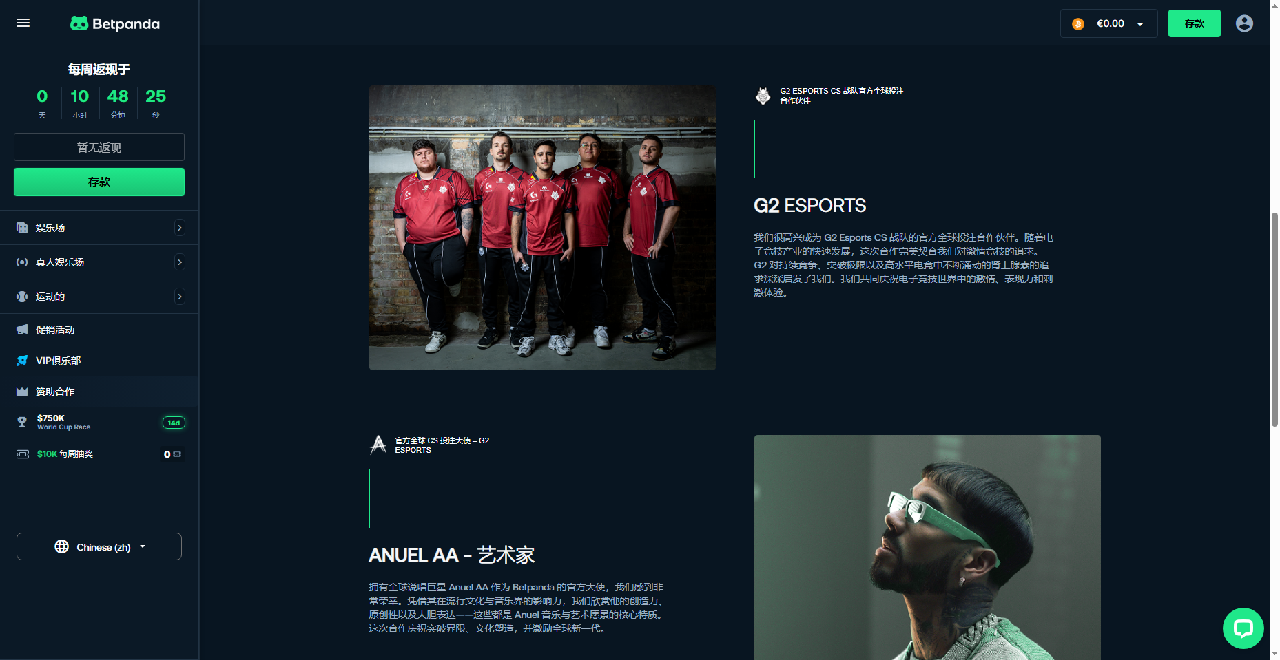 Betpanda 其他合作夥伴列表截圖