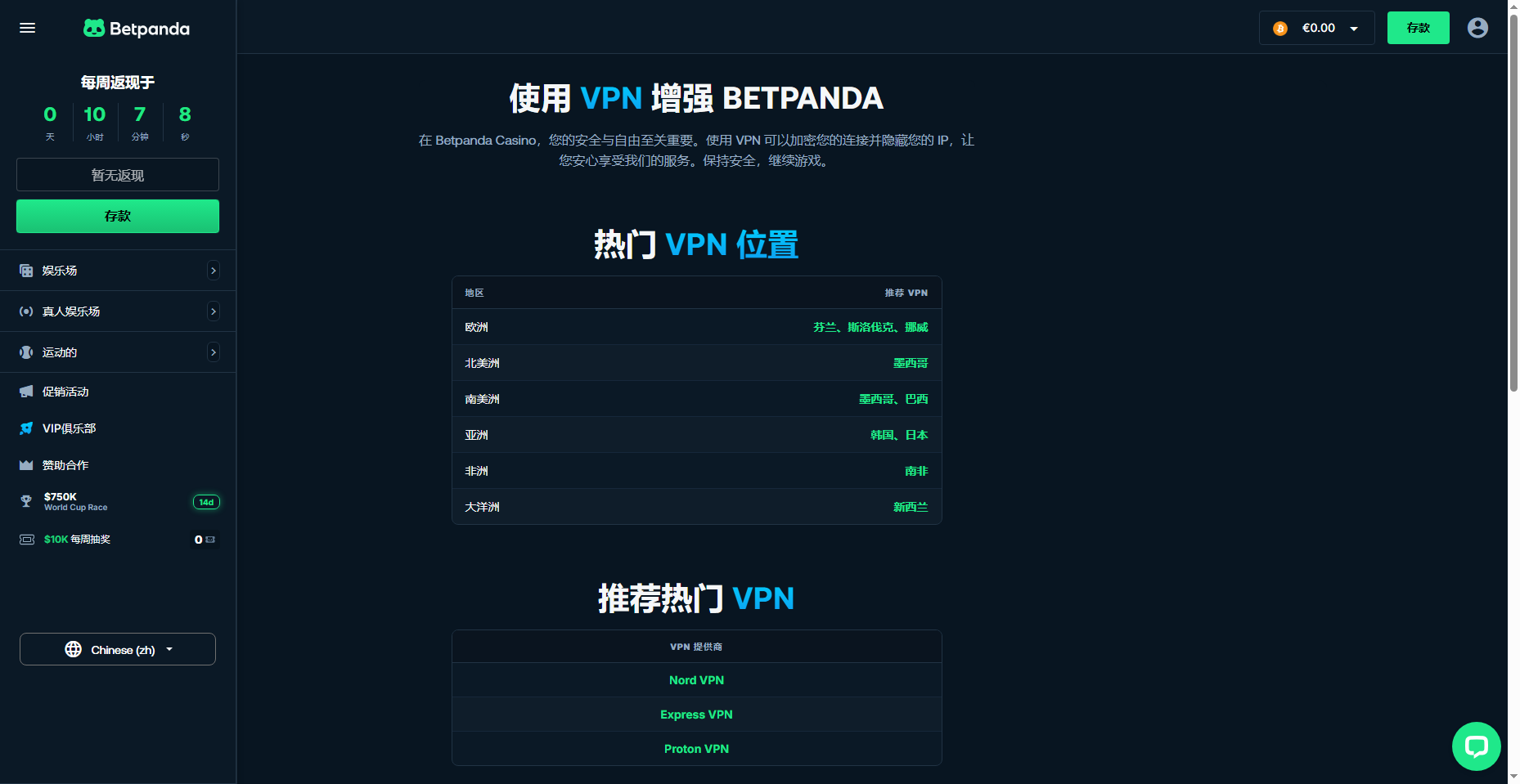 Betpanda VPN 使用指引頁截圖